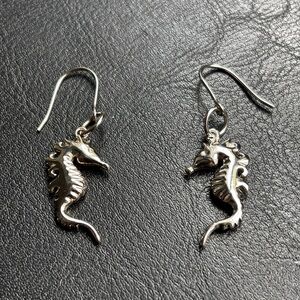 Sterling Silver Seahorse drop earrings